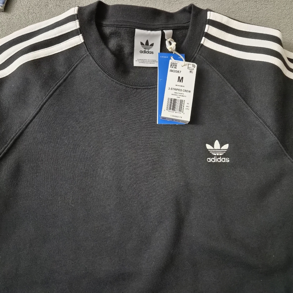 Adidas Men's Black Crewneck Sweater